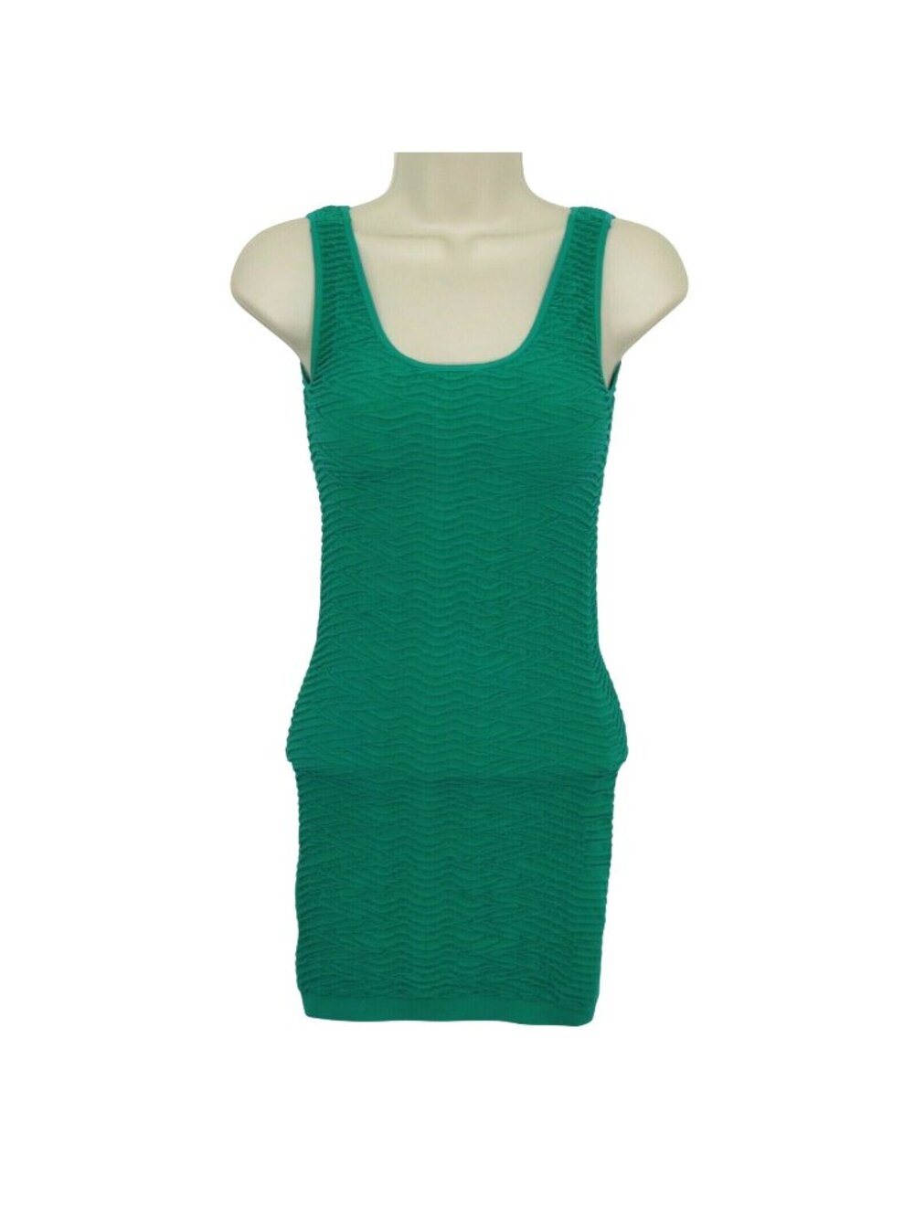 Bebe Womens M/L Medium/Large Green Stretch Bodycon Sleeveless Sexy Club Dress